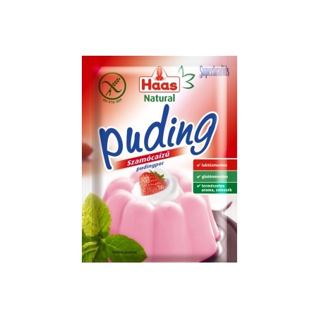 Haas nat.puding szamóca+Ca glut.ment.40g