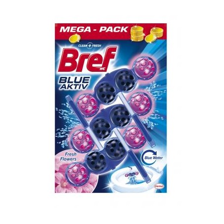 Bref Blue Aktiv Fresh Flower WC illatosító 3 x 50 g