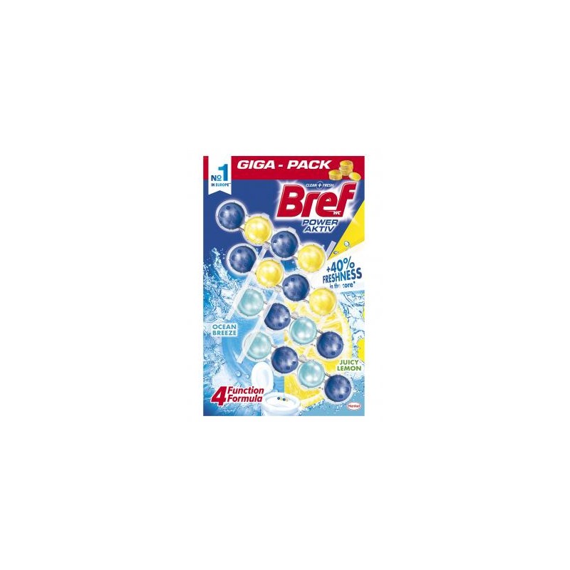 Bref Power Aktiv Lemon-Óceán WC frissítő 4 x 50 g