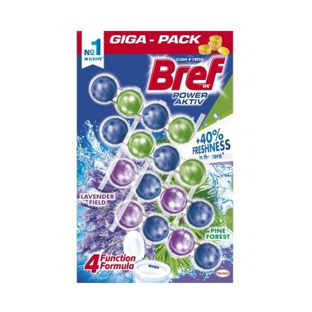 Bref Power Aktiv Pine/Lavender WC frissítő 4 x 50 g