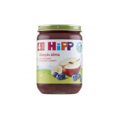 HiPP BIO Áfonyás alma bébiétel 190g 4 hónapos kortól