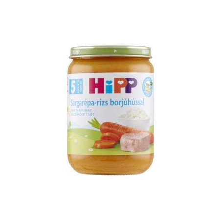HiPP Bio Sárgarépa-rizs borjúhússal 5 hónapos kortól – 190 g