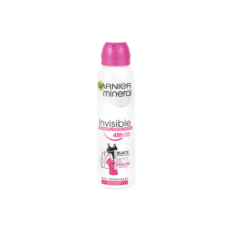 Garnier Mineral Invisible Black & White & Colors izzadásgátló spray, 48h, 150ml