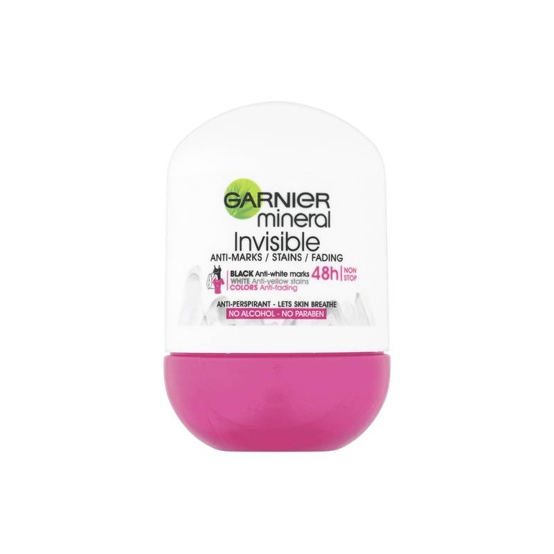 Garnier Mineral Invisible Black & White & Colors izzadásgátló golyós dezodor 48h, 50ml