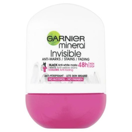 Garnier Mineral Invisible Black & White & Colors izzadásgátló golyós dezodor 48h, 50ml